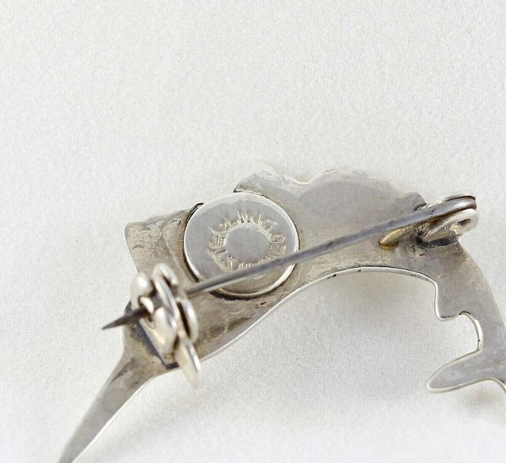 Sterling Silver Swordfish Sailfish Marlin Pin Brooch Vintage Mexico 1" x 1 1/2" - Picture 4 of 4